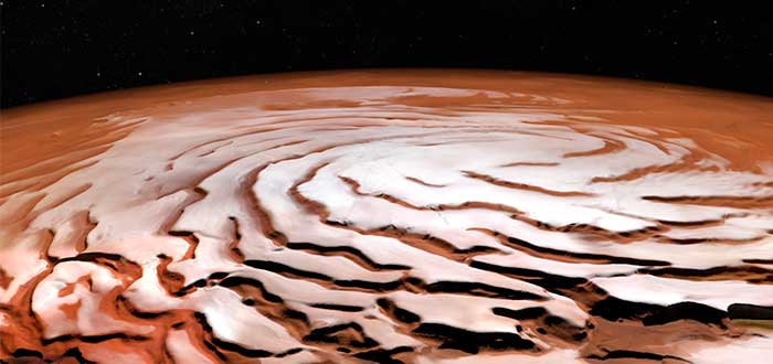 Mars Express - Mars north polar ice cap (ESA)
