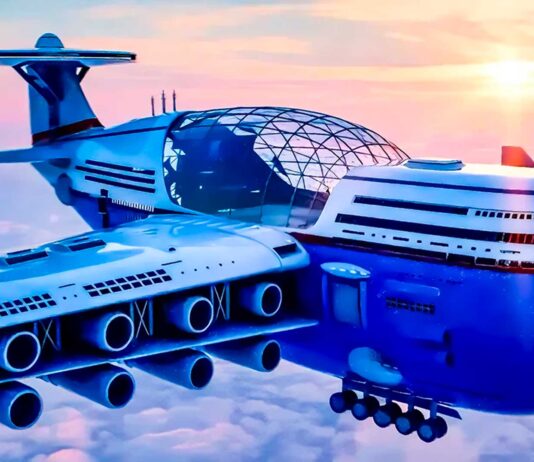 Sky Cruise | El hotel volador propulsado por energía nuclear que puede mantenerse en el aire por años sky cruise