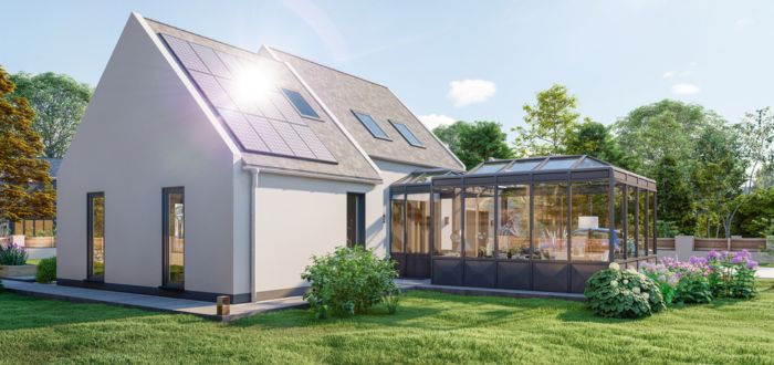 Instalación de paneles solares en una casa